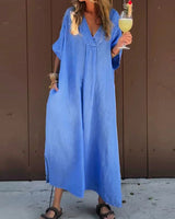 Casual Baumwollkleid – Blau