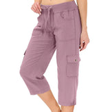 Mileni - Bequeme Caprihose Mit Hoher Taille Und Praktischen Taschen – Lila