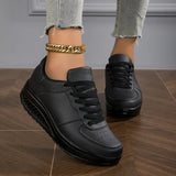 Sable - Plateau-Sneaker mit Schnürung in bequemer Passform – Schwarz