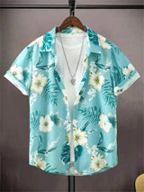 Tropisches 3D-Blumen-Hawaii-Hemd – Stil und Komfort in einem – Hellblau