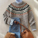 Ulalia – Stilvoller Nordischer Pullover – Helle Buche-Mischung