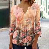 Devika - Bluse mit Floralprint – Gelb