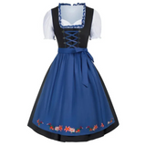 Damen Elegantes Mini Dirndlkleid | Traditionell Festlich – Blau