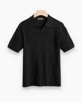Herren Strukturierter Polo Shirt | Klassisch Eleganter Stil – Schwarz