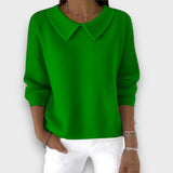 Lynora – Pullover mit Kragendetail – Grün