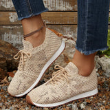Susannah - Atmungsaktiver Strick-Turnschuh mit Schnürung – Beige