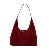 Damenhandtasche aus veganem Wildleder mit Reißverschluss – Rot (Limitierte Auflage)