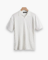 Herren Strukturierter Polo Shirt | Klassisch Eleganter Stil – Weiß