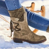 Stiefelette Damen Winter Komfort | Rutschfest Warm Gefüttert – Khaki