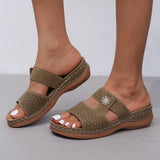 Sofia - Flache Sandalen mit durchbrochenem Muster – Dunkelbraun