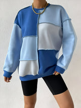 Mila | Farbblock-Sweatshirt – Blau