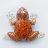 Frostone – Kristallfrosch Skulptur Für die Wohnraum Dekoration – Rot