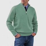 Ben | Modischer Warmer Pullover Mit Halbem Reißverschluss – Grün