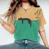 Vespera – Stylisches zweifarbiges T-Shirt – Grün