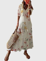 Amalia™ | Retro Bohemian Sommerkleid – Weiß