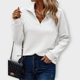 Romena - Pullover Mit Kragen Und Reißverschluss – Weiß