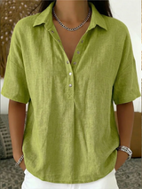 Eulalia - Bluse mit Soft-Touch-Kragen – Grün