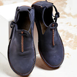 Noel - vielseitige Damenschuhe aus Leder – Blau