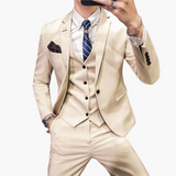 Klassischer 3-teiliger Anzug - für Herren mit elegantem Stil – Cremeweiß