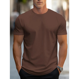 Brian - Klassisches Herren-T-Shirt mit kurzen Ärmeln – Kaffee
