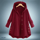 Warmer wintermantel aus teddy – Rot