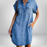 Carina - Entspanntes Denim-Kleid – Hellblau