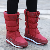 Winterschuhe Damen | Mittelhoch mit Vorderem Reißverschluss – Rot