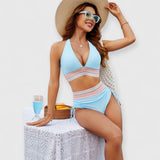 Raven | Bauchfreies Bikini-Set mit hoher Taille – Hellblau