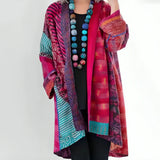 Sarah ™ | Damen Bohemian Print Kimono – Pink