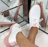 Wim – Stilvolle Sportschuhe aus weißem Canvas-Mesh – Rosa