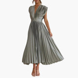 Elegantes Midikleid mit V-Ausschnitt - Damen Abendmode Farfetch – Oliv