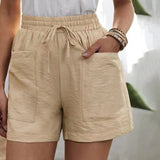 Rosalie | Leinen Shorts mit Taschen – Beige