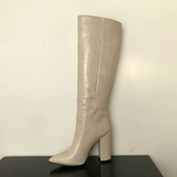 Kameron - Große und klobige Stiefel für Frauen – Beige
