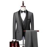 Viktor | 3-teiliges Slim Fit Anzug-Set für Herren – Grau