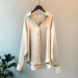 Melissa - lässige Satinbluse für Damen – Aprikose
