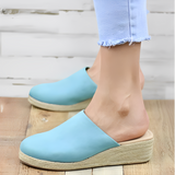 Cassarah - Elegante Sommer-Keilsandalen für Damen – Blau