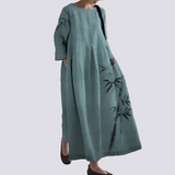 Veronica - Lockeres Kleid mit Taschen für Damen – Blau