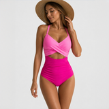 Piera - Eleganter und stilvoller Einteiler-Badeanzug – Rosa