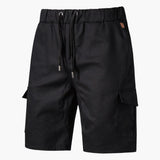 Herren Sommer Cargo Shorts mit Taschen und Kordelzug – Schwarz