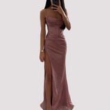Bonnie - Elegantes Maxikleid mit Schlitz – Rosa