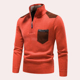 Vigo - Stylischer Pullover mit Reißverschluss für Männer – Orange