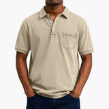Poloshirt Klassisches - Kurzarmshirt für Herren mit Tasche – Khaki