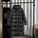 Winterjacke Damen Daunen Lang | Gefütterte Jacke Mit Kapuze und Reißverschluss – Schwarz