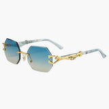 Damen Sonnenbrille mit UV400 Schutz und geometrischen Gläsern – Gelb