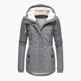 Gefütterte Winterjacke mit Kapuze für Herren – Grau
