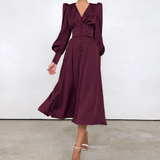 Macie - Elegantes langes Damenkleid – Rot