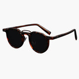 Damen Sonnenbrille rund mit UV400 Schutz und Acetatrahmen – Hellgrau