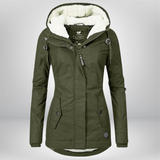 Winterjacke Damen mit Kapuze | Gefütterte Übergangsjacke – Grün