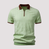 Bryn - Stilvolles Zip-Up-Poloshirt – Grün