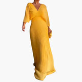 Elegantes Kleid – Damen Hochzeitsgastkleid in Maxilänge – Gelb